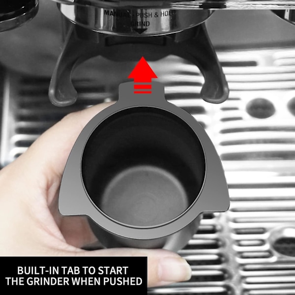 53 mm espresso doseringskop Mål kaffebønner og malet kaffe dosis aluminium metal passer til 54 mm sort