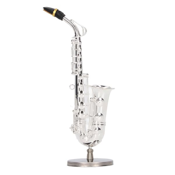 Altsaksofonpynt Mini Saksofondekorasjon Musikkinstrumentmodell Gave med Askebunn 14cm