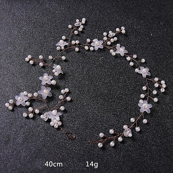 Beaded Floral Pandebånd Håndlavet Flower Design Hovedbeklædning Sød Brude Krone Hår Bøjle Hår