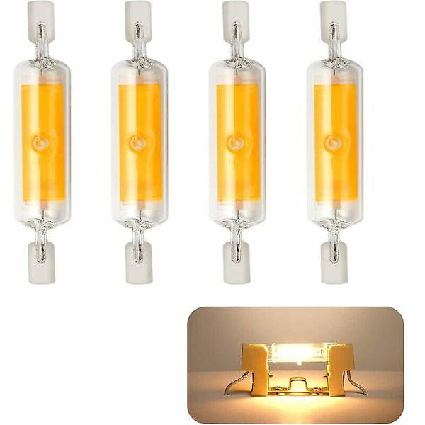 Pack R7s 78mm dimbar 10w 230v led glödlampor, varmvit 3000k, 800lm cob led lampa, 360 strålvinkel, matchar 80w halogenlampa [energiklass A+]