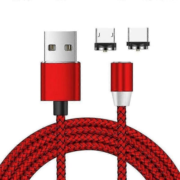 usb-c magnetisk metall nylonflätad laddningskabel typ-c mikro