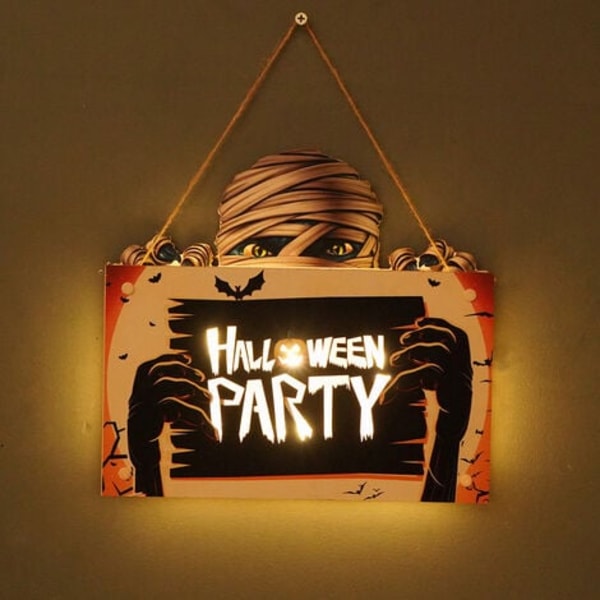 Eternitry Halloween Pumpkin Ghost Garland LED kauhukattokruunu Hauska Ikkuna Ghost Kurpitsan koristelu Paristotyyppi Penda
