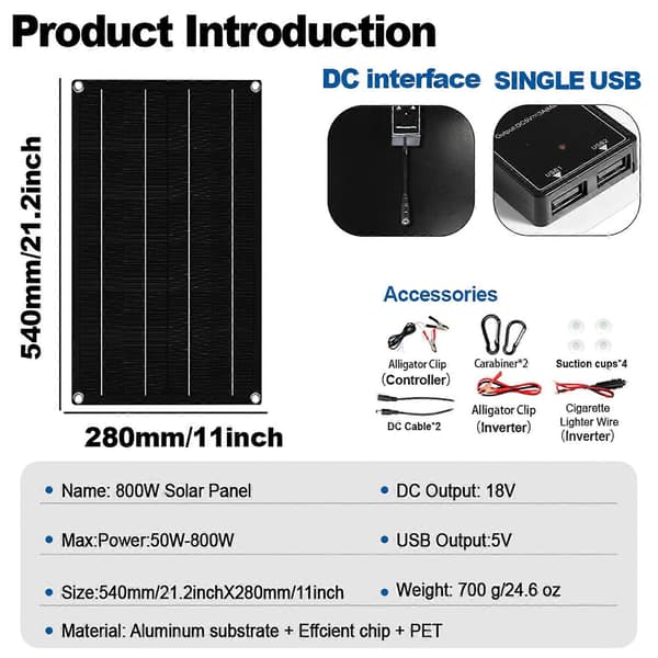 10000W solsystem solgenerator 800W panel 100A kontroller 10000W Multi-Volta