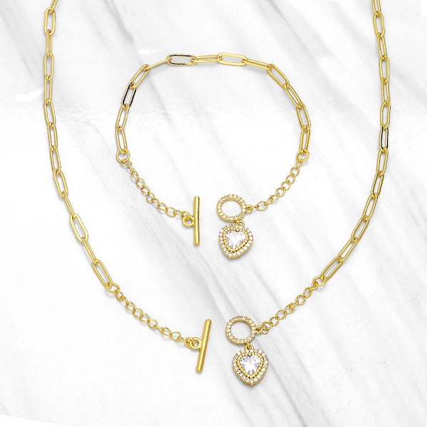 Kaulakoru Vintage Zirkoni Heart Stud Muotikorut Ac8779 necklace