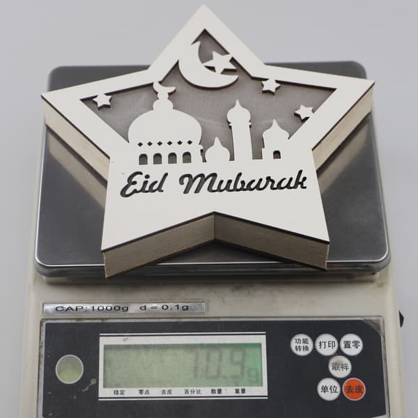 Ramadan Eid Mubarak Pentagram Lys Blødt Lys Buksbom Bærbart Eid Håndværk LED Lys til Have JM01941