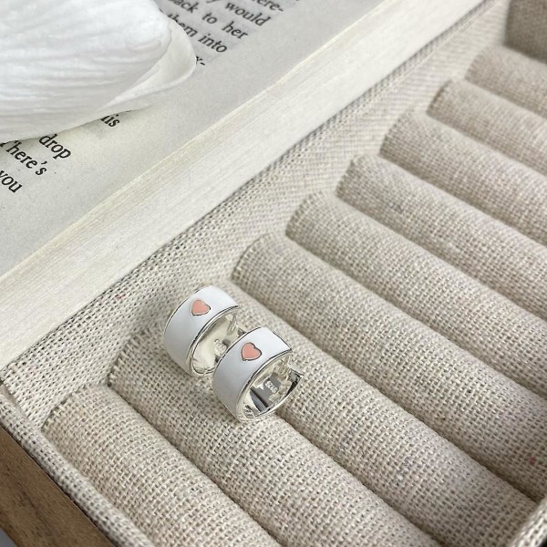 Ørering Heart Stud S925 Sølv modesmykker Ac5052 red