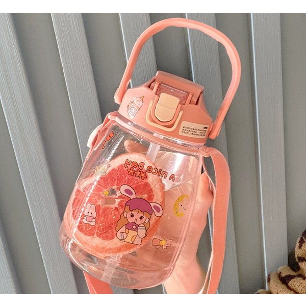 Dobbel drikkekopp for barn og studenter (rosa + 1300ml),