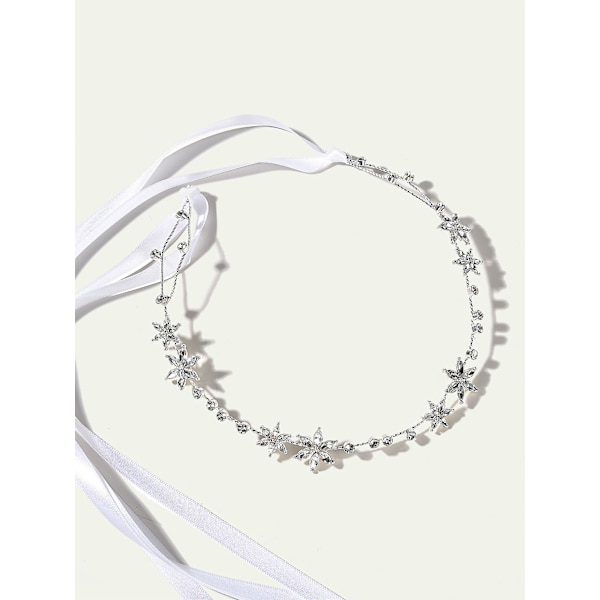 Brudeblomst Pandebånd Mode Enkeltrækket Pandebånd Finkorset Rhinestone Legering Hårbånd Hår