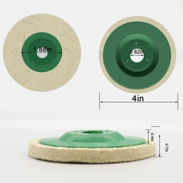 10 st 4 tums ullfilt rund hjulmatta för skiva 100 mm vinkelslip polering polering