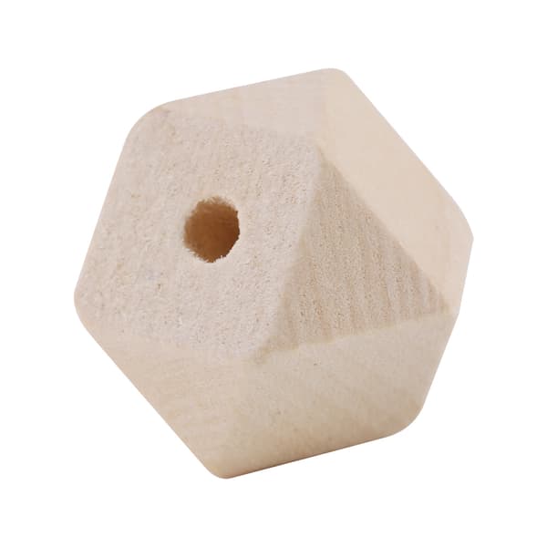 20 mm oavslutade träpärlor - 50 st, DIY geometriska polyedertillbehör