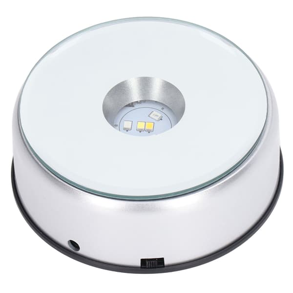 Roterande displayställ 360° roterande LED-lampor 80 sekunder per varv USB-laddning LED-displaybas för koppar och kristaller