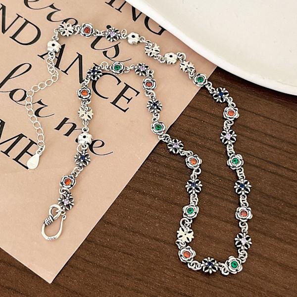 Armbånd 925 Sølvsmykker Flower Stud Fashion Jewelry Ac8127 C262