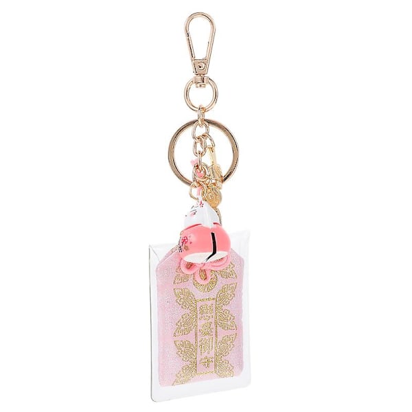 Japanilainen amulettiriipus Japanilaistyylinen Peace Blessing Bag Luck Cat avaimenperä Pink