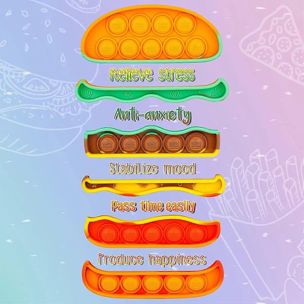 Fidget Legetøj Push It, Boble Pop Popping Sensorisk Fidget Legetøj Til Voksne Og Børn, Dets Push Boble Stress Legetøj Til Autisme, Sensorisk Popper Spillelegetøj Til