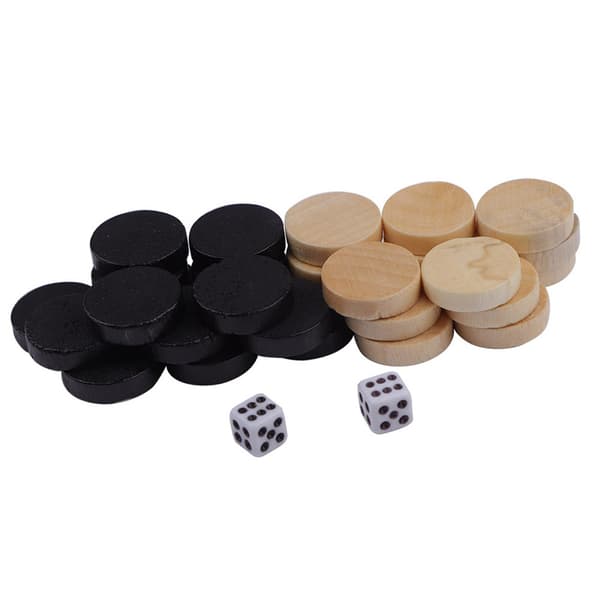 32 stk. Børne Dam Brikker Backgammon Skak Sæt Brætspil Læring Camping