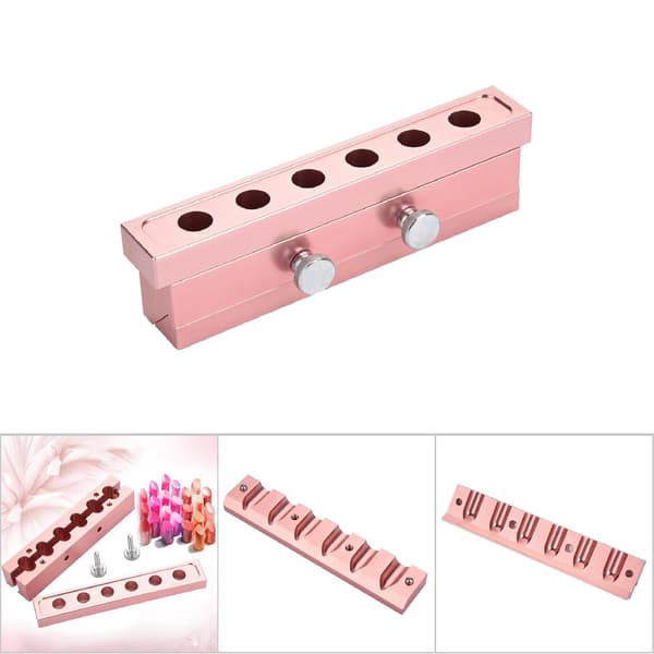 DIY læbestiftform aluminiumslegering rosaguld læbepomadefremstiller værktøj 6 huller dobbelt anvendelse