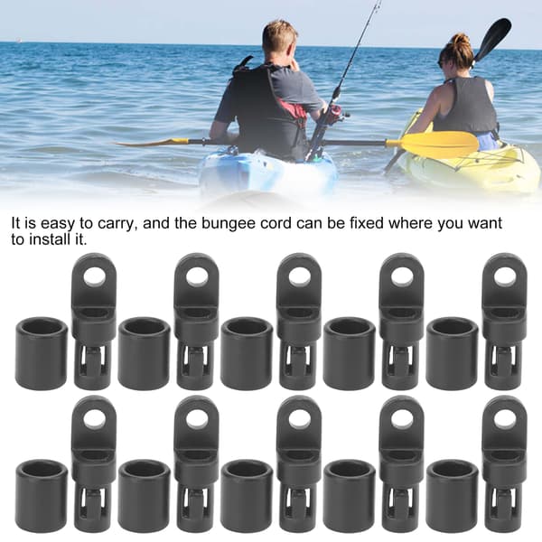 10-pack Bungee Shock Cord Hooks för kajaker och kanoter - Terminal End Tabbed Hooks