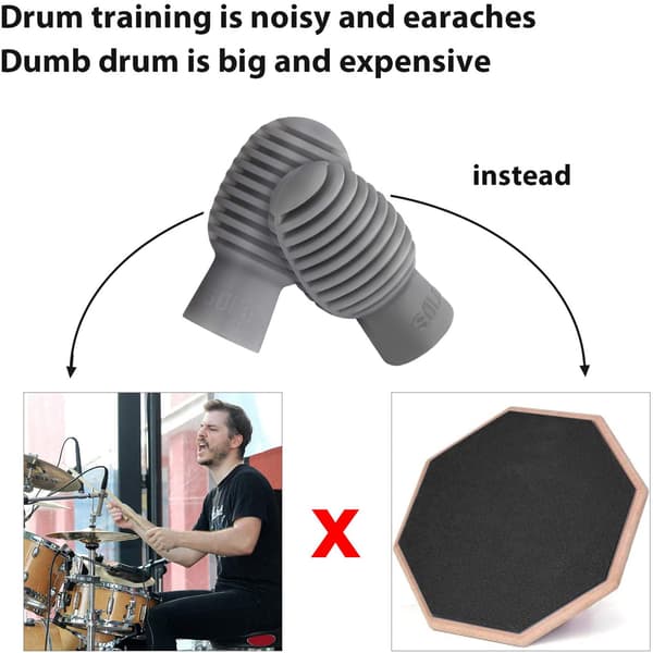 4 stk. Silikone Trommestik Hoved Muffe Lydløs Øvelse Tips Percussion Mute Tilbehør