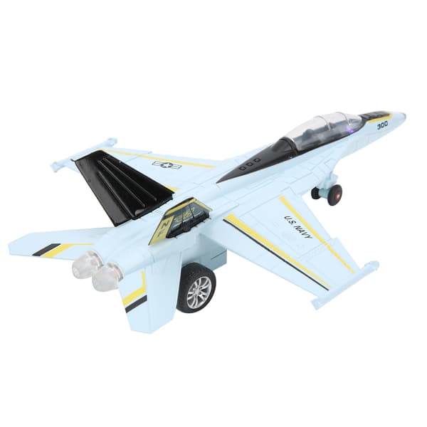 Legetøjsfly i legering til børn, træk tilbage, med lys og lyd, blå