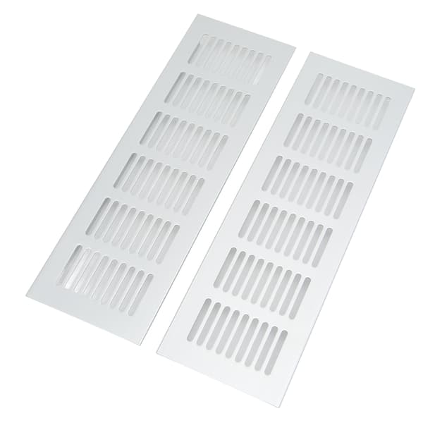 Aluminiumslegering Luftventil Gitter Sølv Rektangulær Ventilationsdæksel til Skab Garderobe RV Camper 80x250mm 3.14x9.84in