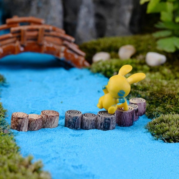 3 stk Pier Stump Bridge Resin Håndverk Landskap Ornament Hage Miniatyr Bonsai Dekor