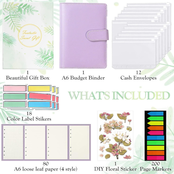 A6 Pu Läder Notebook Planner Organizer Purple