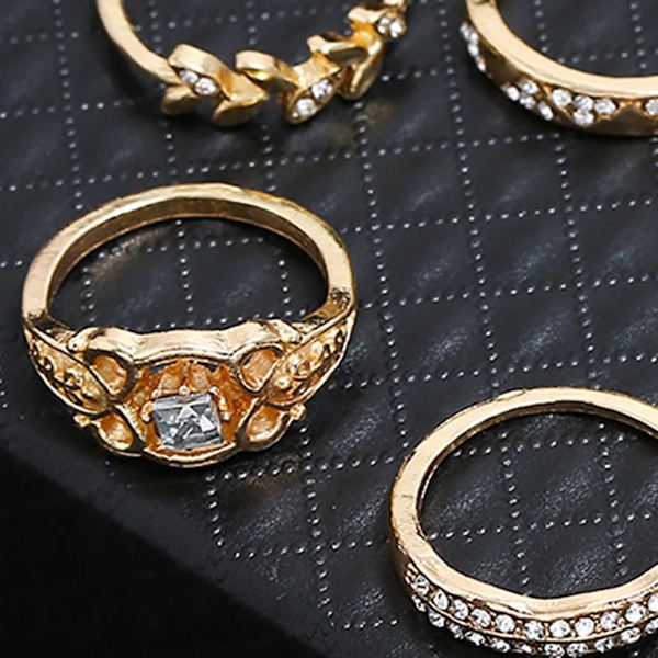 7 st/ set Enkel staplingsbar fjärilsblomma Dam Midi-ring Knogring Smycketillbehör