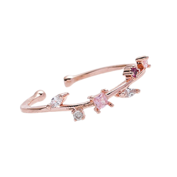 Åpning Justerbar Bright Luster Girls Ring Luksus Cubic Zirconia Flower Ring Smykker Tilbehør F