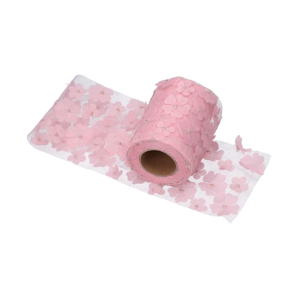 Premium Polyester Glitrende Tyl Ruller Pink 10cm 10yd Fleksibel Bred Anvendelse