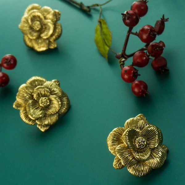 Vintage Flower Shape Skab Skuffe Knopper Garderobe Kommode Drop Pull For Home