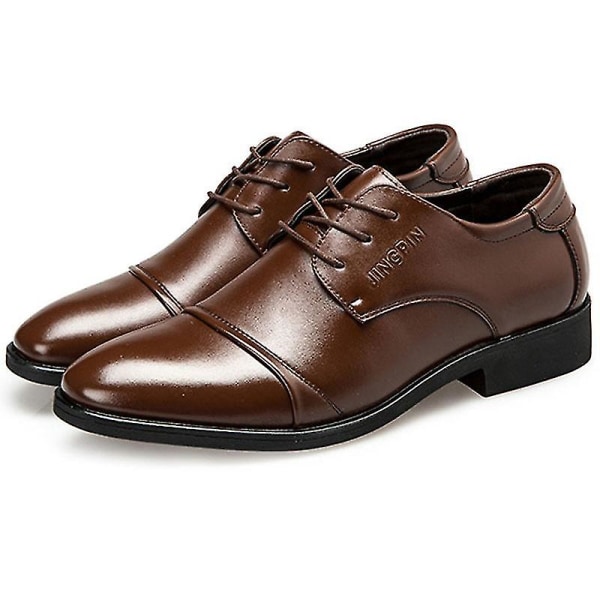 Miesten nauhoitettavat toimiston älykkäät muodolliset Oxford Brogue -kengät Brown 44