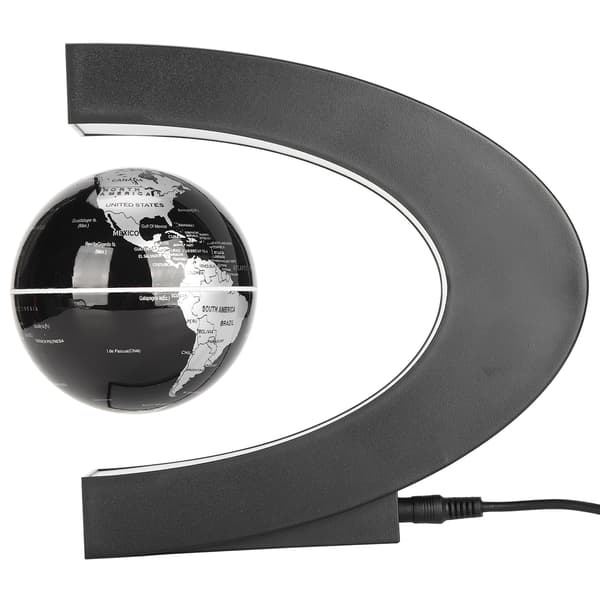 Flydende magnetisk levitationsglobus med LED-lys - C-formet base (US-stik, 100-240V)