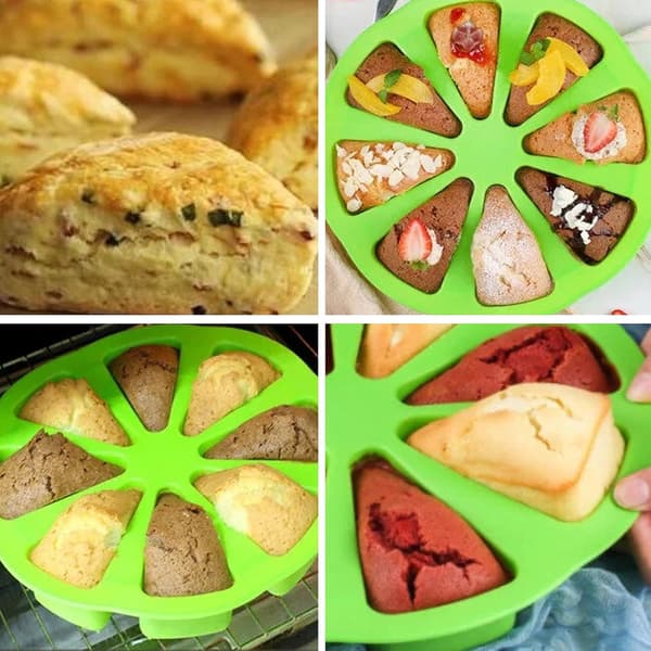 Bakform i silikon, 8-delad triangulär pizzabit-kakform, non-stick och värmebeständig DIY ...