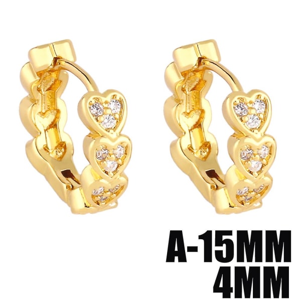 Örhängen Vintage Zircon Heart Stud Modesmycken Ac10469 A