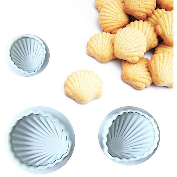 Stykker Skallformede kaker Fondant Plastformer Cutter Cake Pregeform