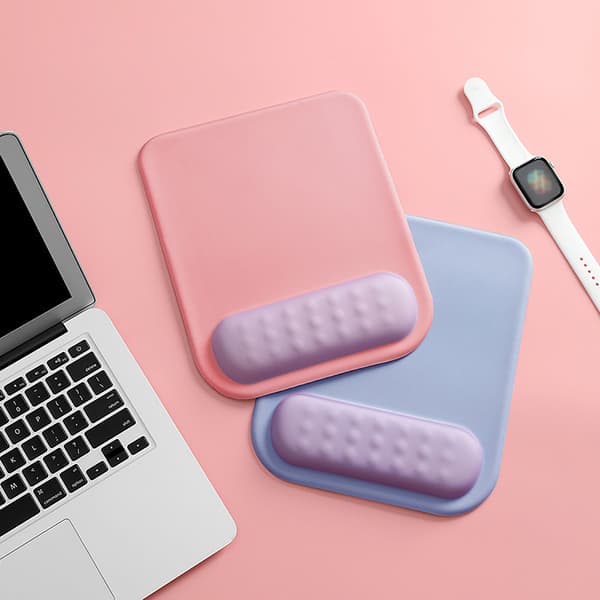 Håndleddsbeskyttelse Musematte Silikon Polyuretanfiber Myk Hudvennlig Kontor Datamaskin Musematte Rosa Lilla