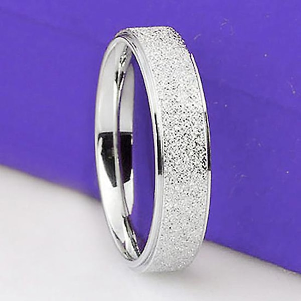 Menn Kvinner Wedding Band Ring Rustfritt Stål Matt Ring Smykker Par Gave Silver Size 6