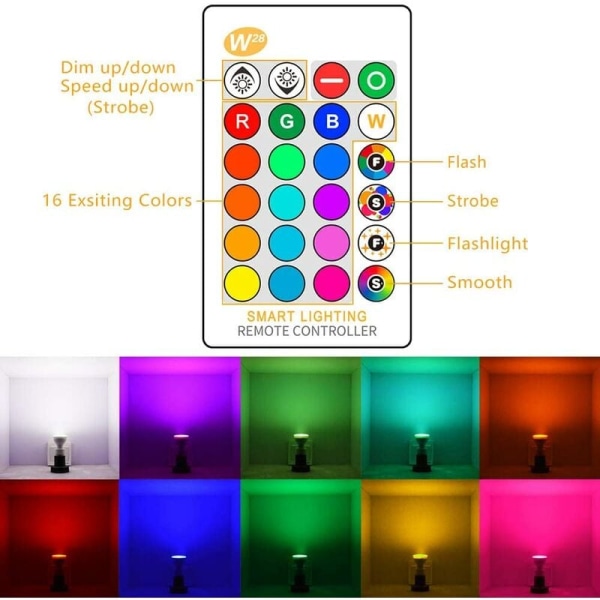 8W RGBW LED-pære GU10 Farveskiftende stemningsbelysning LED-lampe Flash Strobe Fade Fashion Bar KTV dekorative lys +
