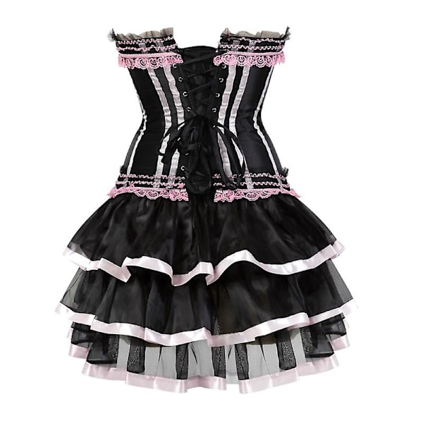 S-6xl Naisten seksikäs korsetit Overbust korsetti ja set Black 4XL