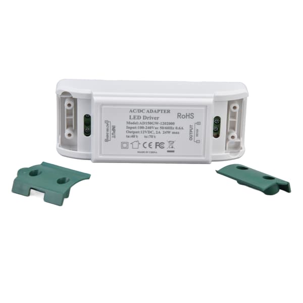 12V DC 24W 2A LED-driver til LED-strips og skabsbelysning