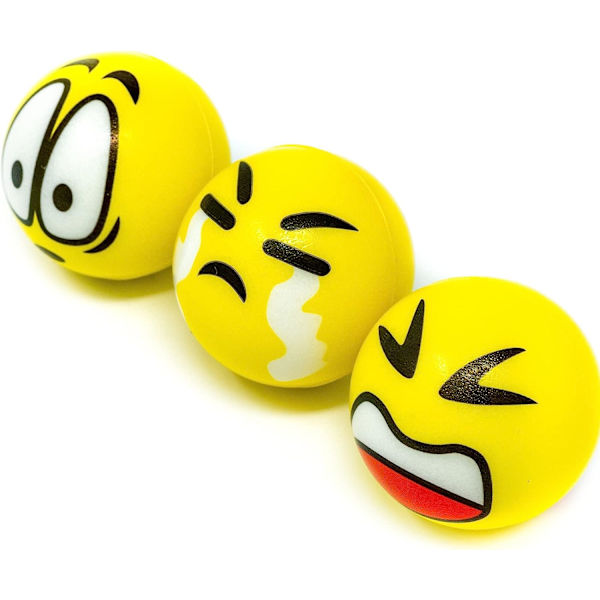 Set Antistressleksak Antistressleksak och handträningsboll 6,3 cm Gul uttrycksboll