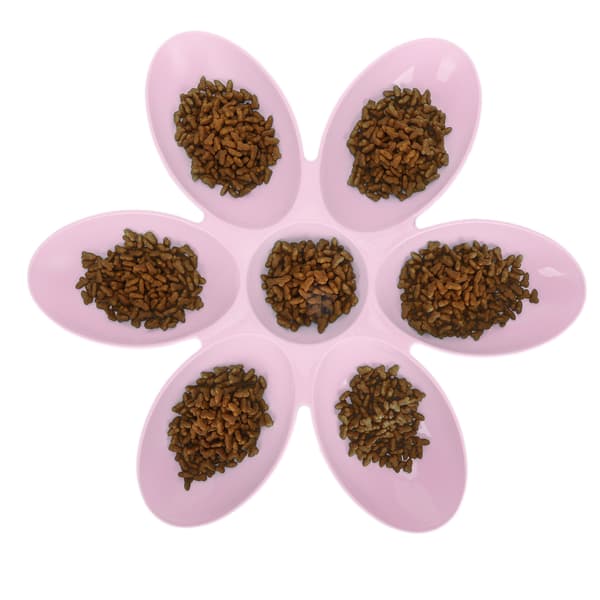 Pink Blomsterblad Kæledyrsfoder Vandskål 6 Rum Fødevarekvalitet