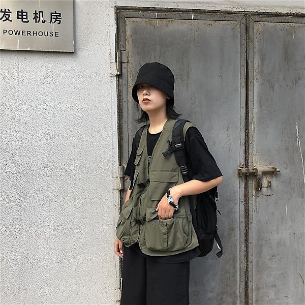 Fritidsväst, mesh för män och kvinnor Utomhus, funktionell multificka, män och kvinnor, Fotografi Väst Fiskehäst, klippväst, tunn Military green 4XL
