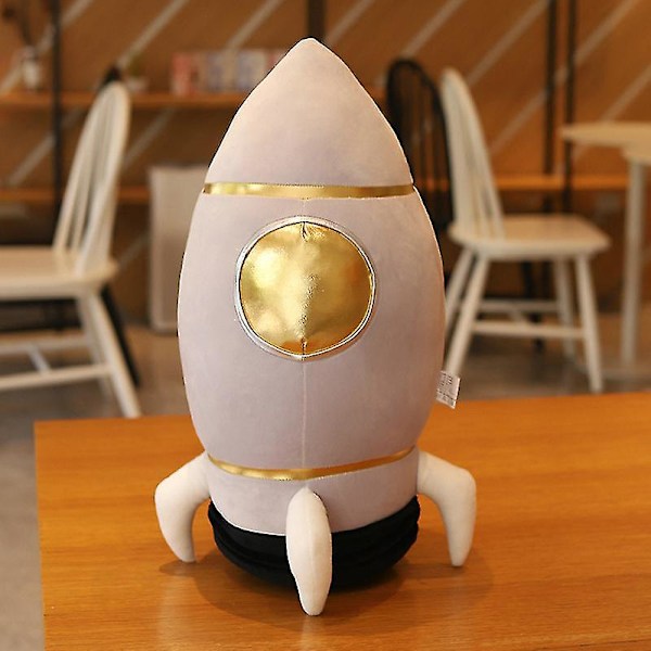 Astronaut Dukke Plysj Leke Romskip Dukke Barnedagsgave Robot Dukke A Grey spacecraft