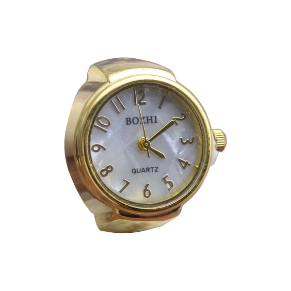 Watch Ring Dekorativ Klar Urtavla Smycken Klocka Kvarts Analog Finger Ring Klocka För Watch Golden 2