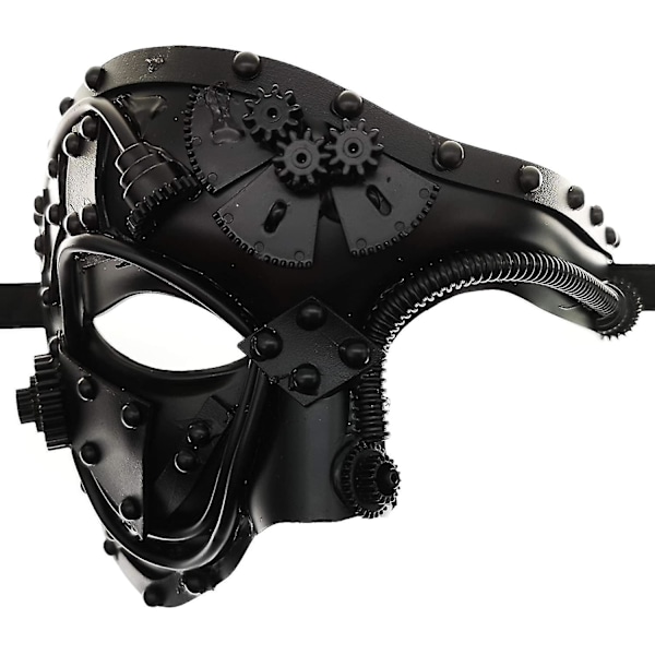 Robotmask i metall, maskeradfest för Halloween Silver