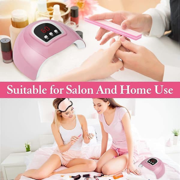 LED Nagellampa, Professionell Nageltork, Bärbar Nageltork med Timer/Sensor/LCD-display Lämplig