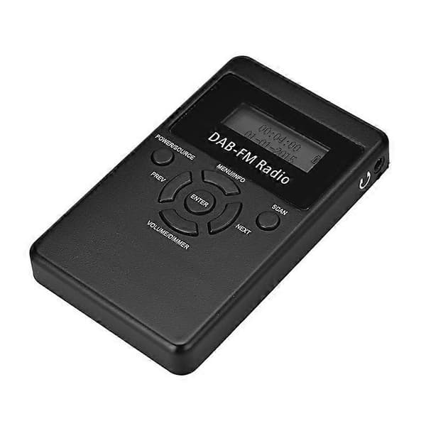 HRD-101 Bærbar Mini Digital DAB+FM Radio med Nøglesnor & Headset (Sort) Black