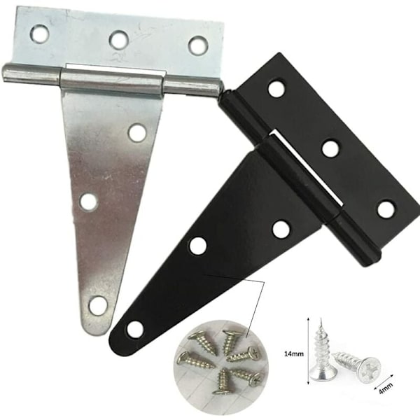 6 stykker 6" sort maling galvaniseret hængsel Split Trekant Hængsel Leje Heavy Duty dør T-hængsel