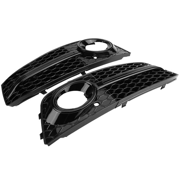 2 stk. RS4-stil blank svart frontfanger tåkelysgriller for Audi A4 B8 2009 2012